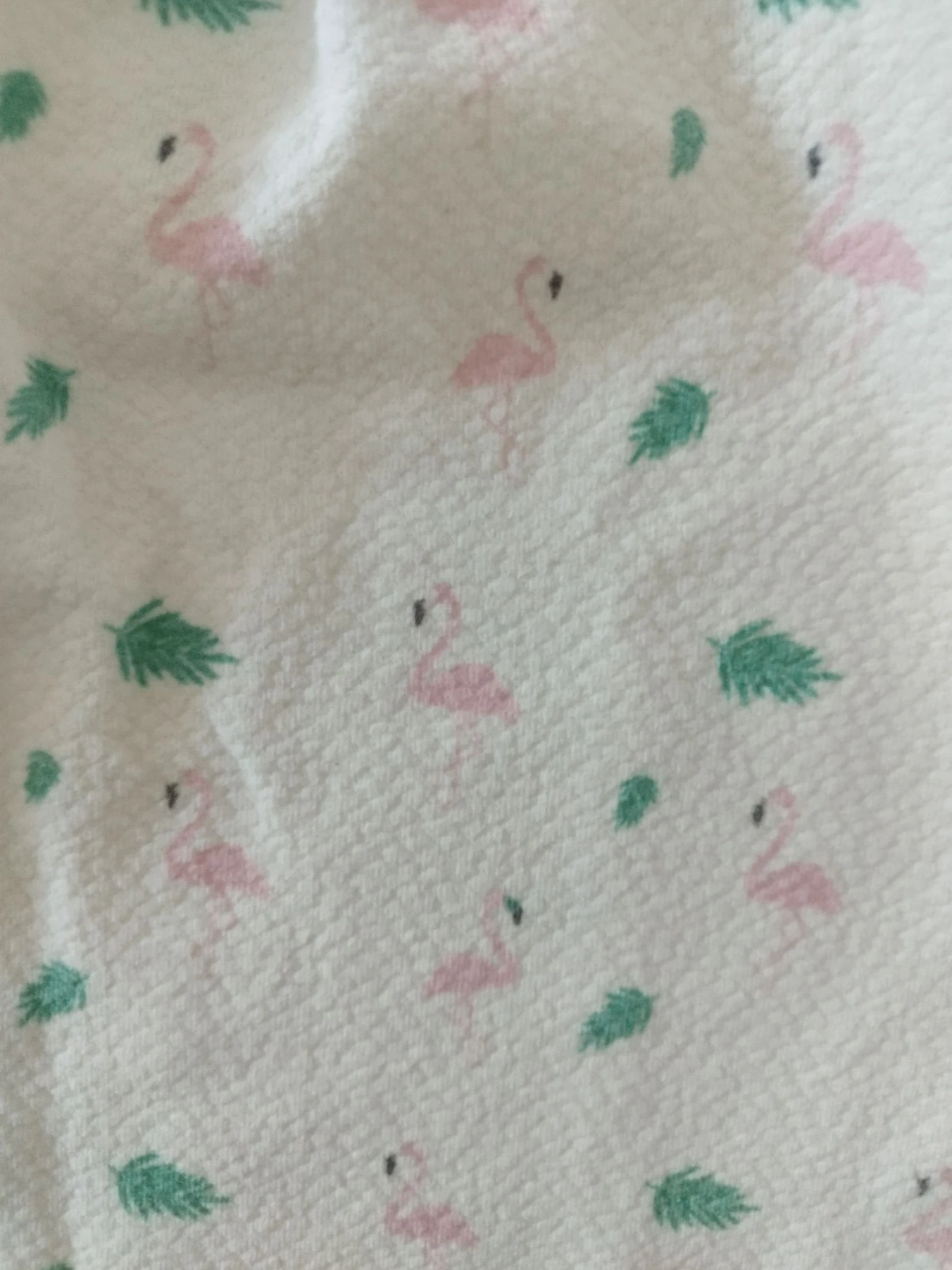 Vestido blanco verano con dibujos de flamencos y hojas 9 meses – photo 3